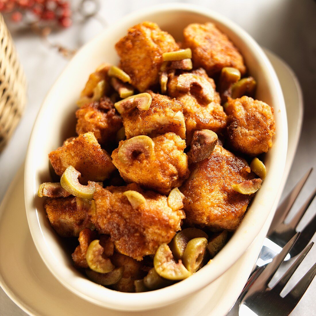 Spanish chicken with sherry and green olives