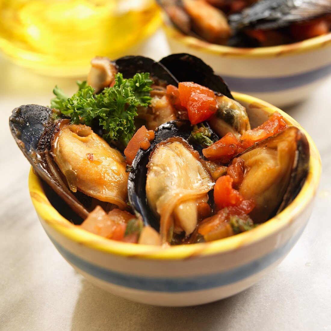 Mejillones En Salsa Picante De Tomate (Muscheln gedünstet in pikanter Tomatensauce, Spanien)