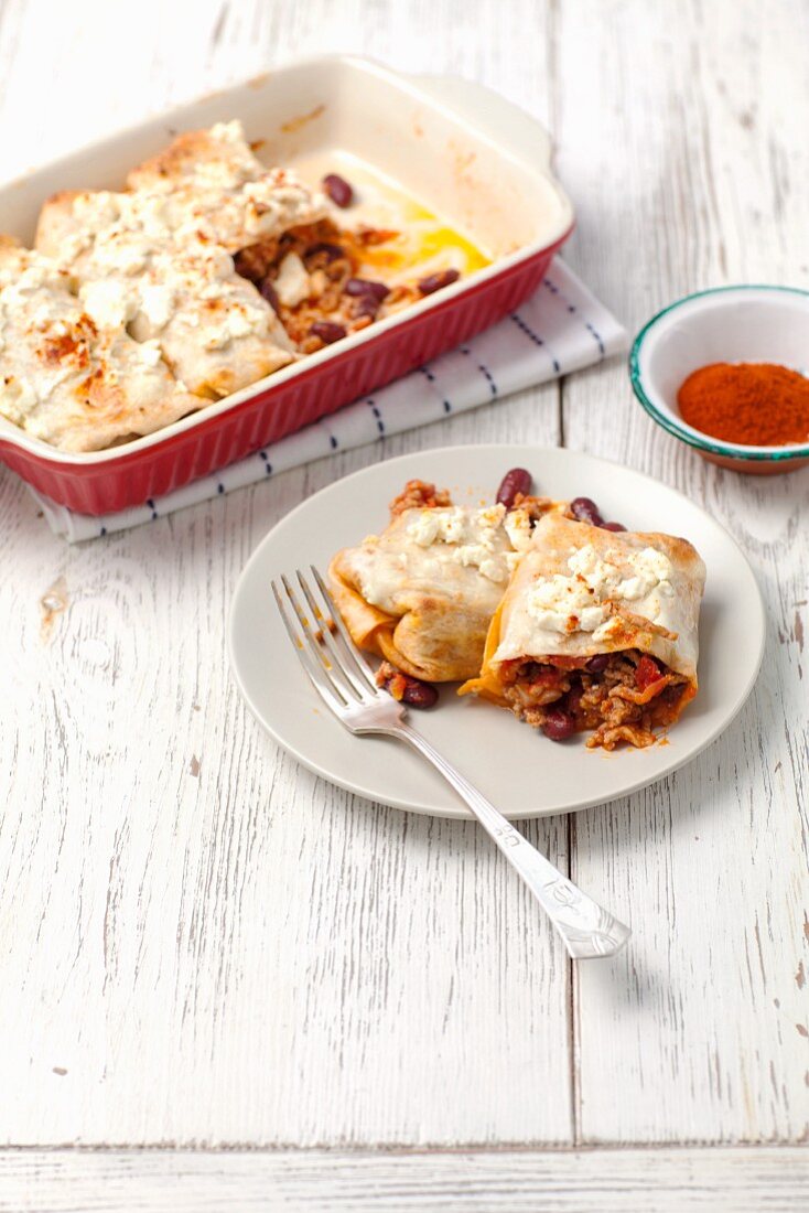 Gratinated enchiladas