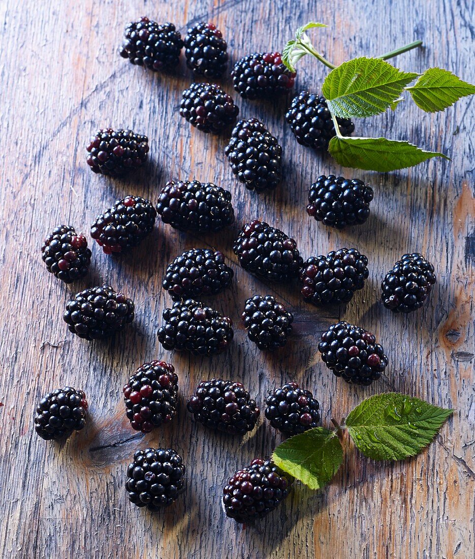 Brombeeren und Brombeerblätter