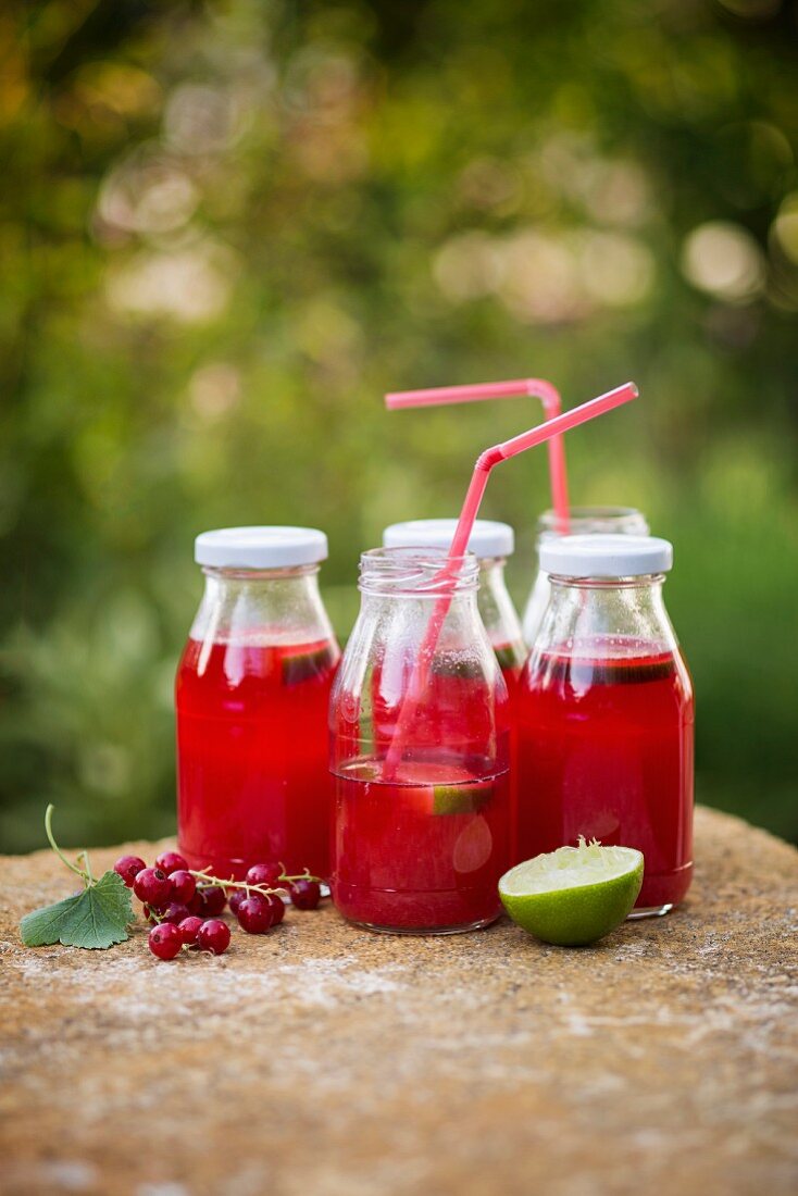Redcurrant lemonade with lines