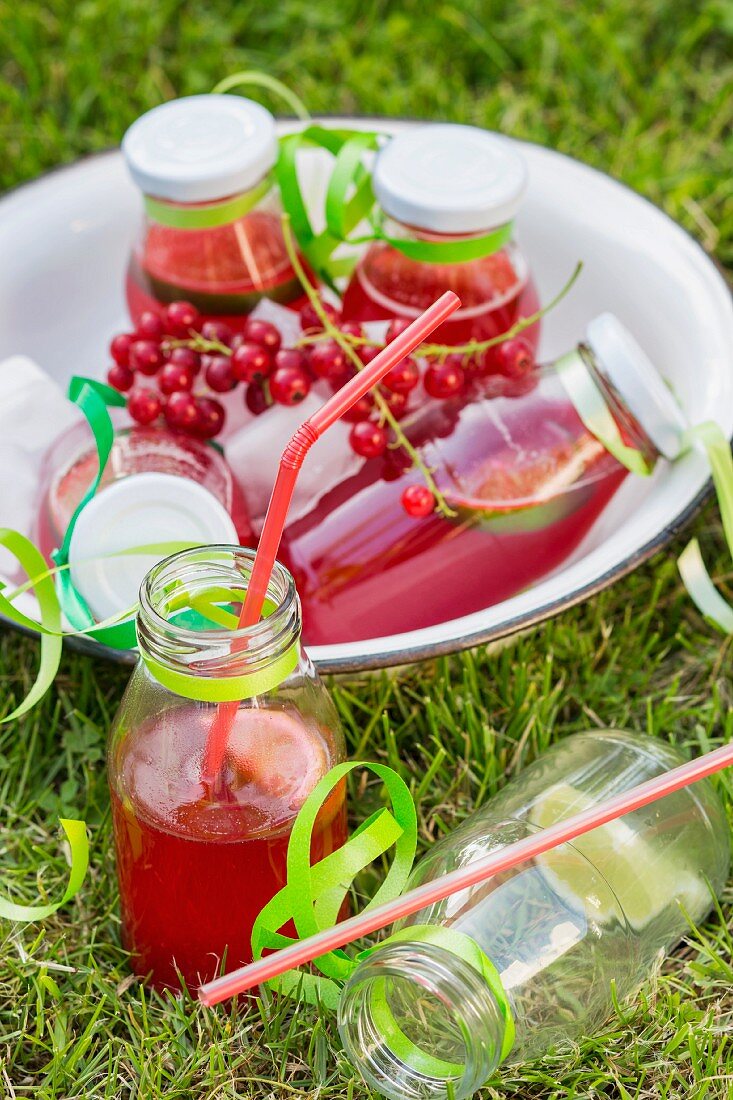 Rote Johannisbeer-Limonade für die Kinderfeier