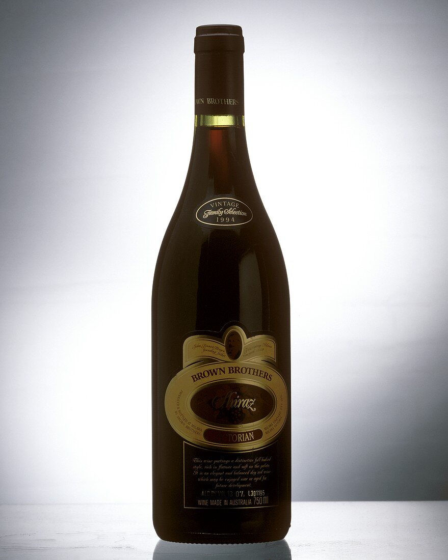 Bottle of Shiraz from the Brown Brothers Estate, Australia