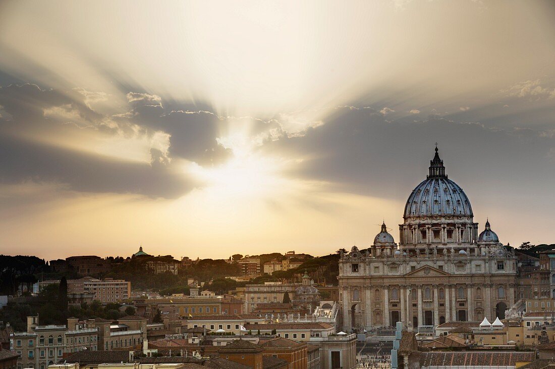 Blick auf den Petersdom, Vatikan, Rom