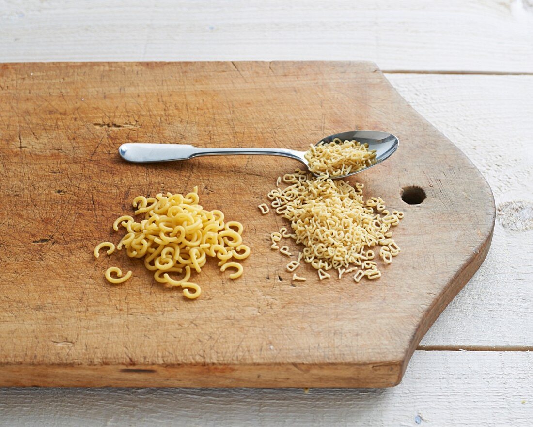 Super pasta on a wooden board
