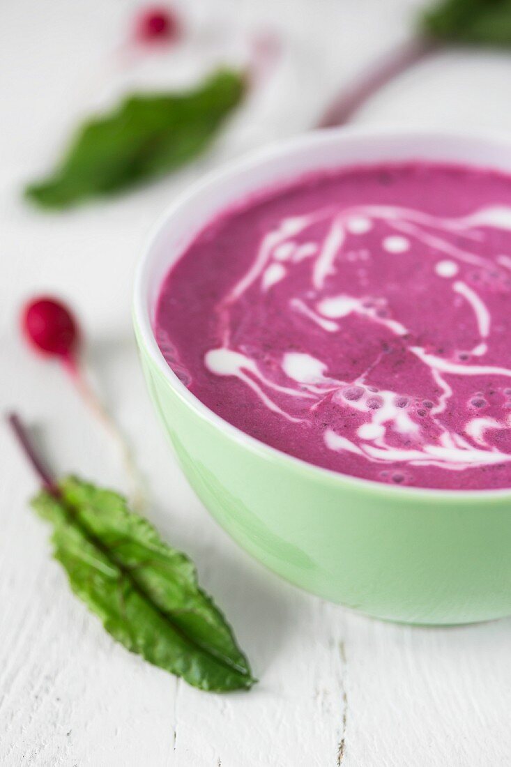 Cold beetroot soup with sour cream