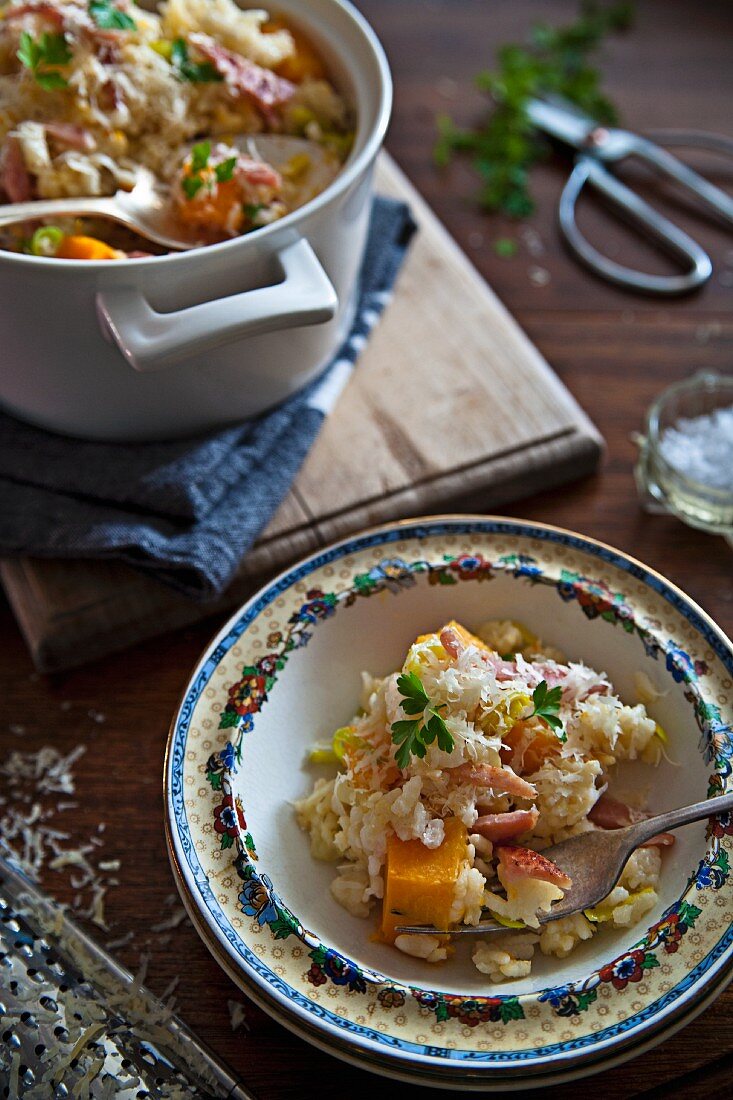 Risotto mit Kürbis & Speck