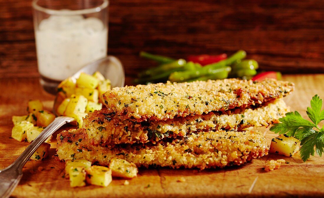 Crispy fried herb herring