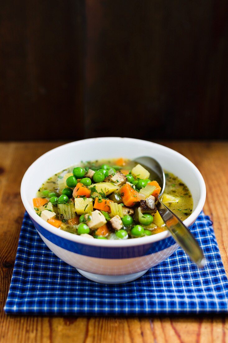 Gemüsesuppe mit Tofu