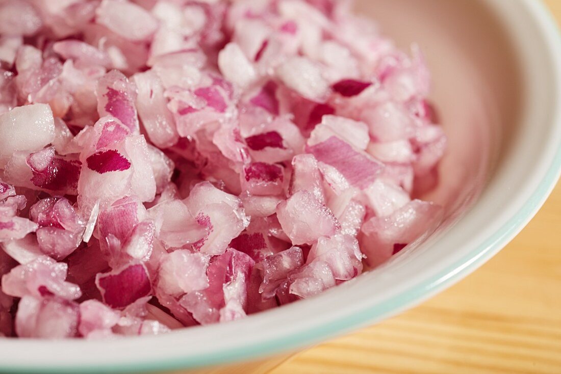 Chopped red onions