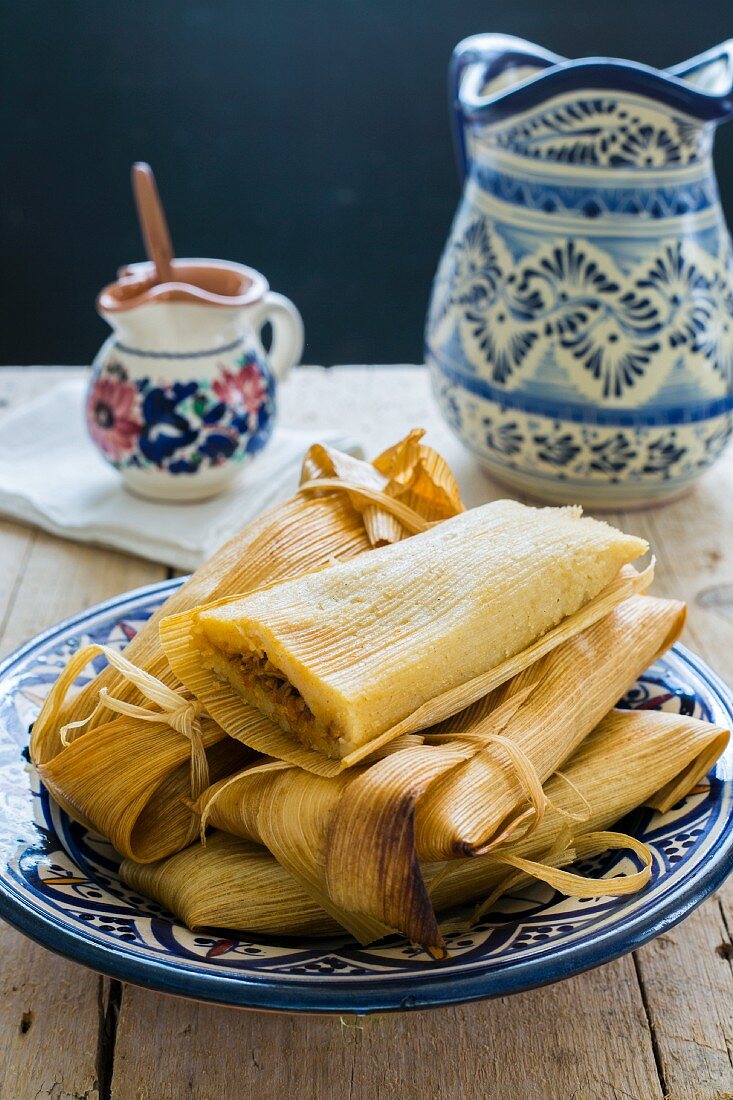 Tamales mit Schweinefleischfüllung