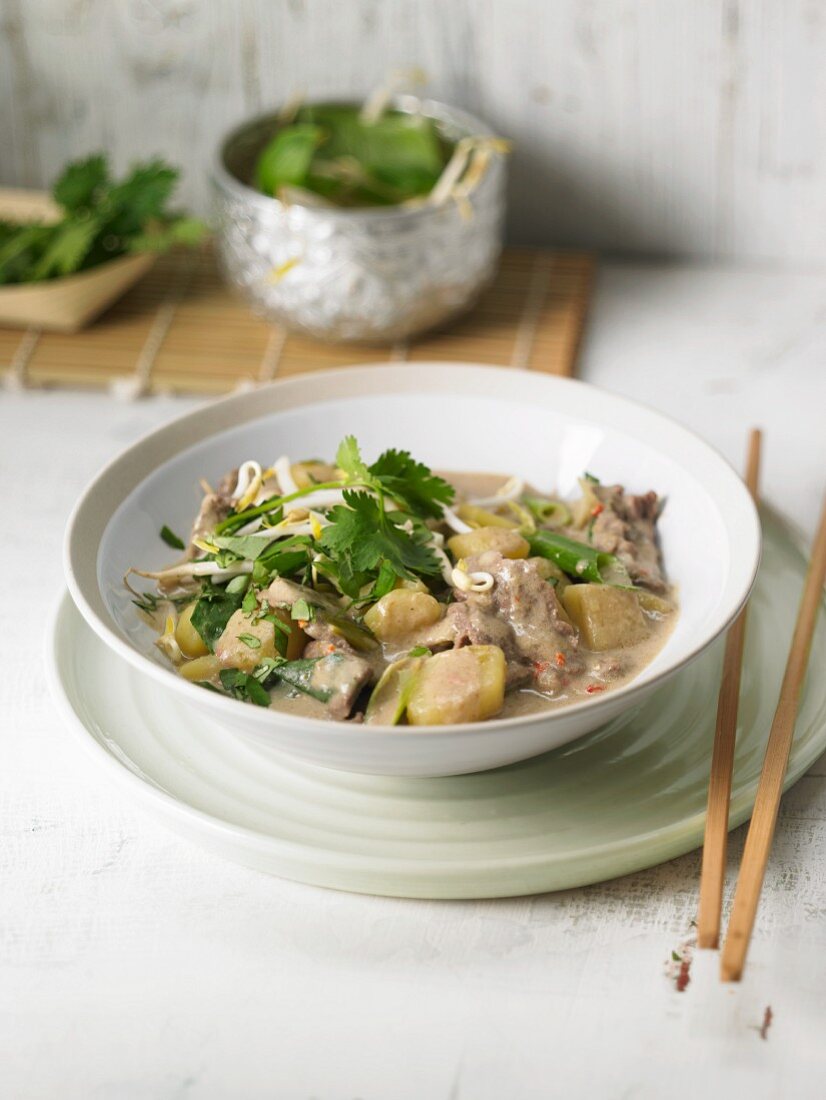 Beef stew with coconut milk and coriander (Thailand)