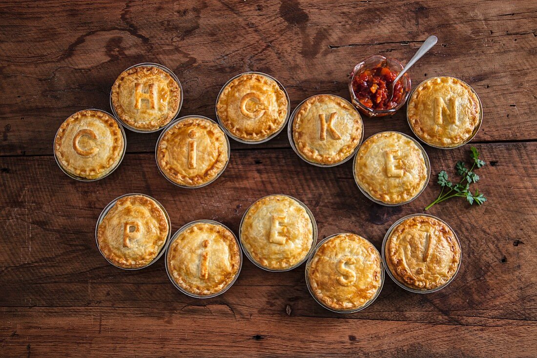 Moroccan chicken pies with ajvar