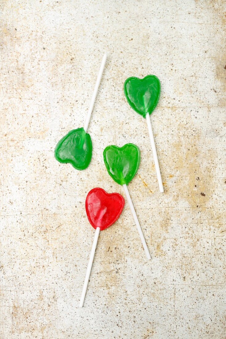 Heart-shaped lollipops