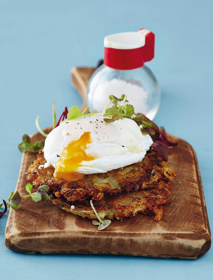 Rosti with poached eggs