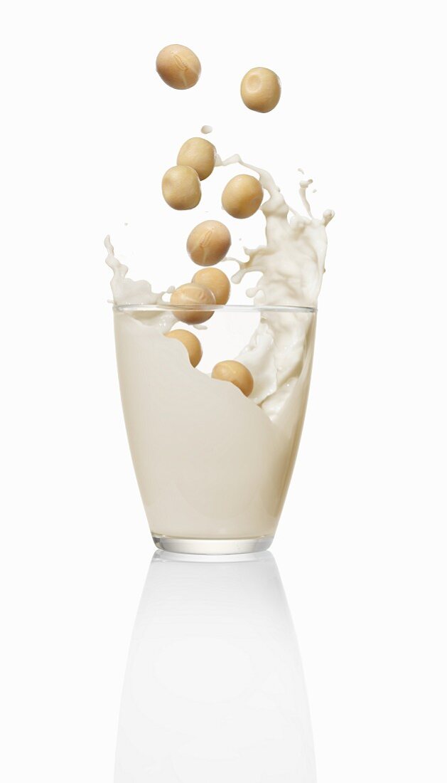 Glass and Carton of Organic Soy Milk