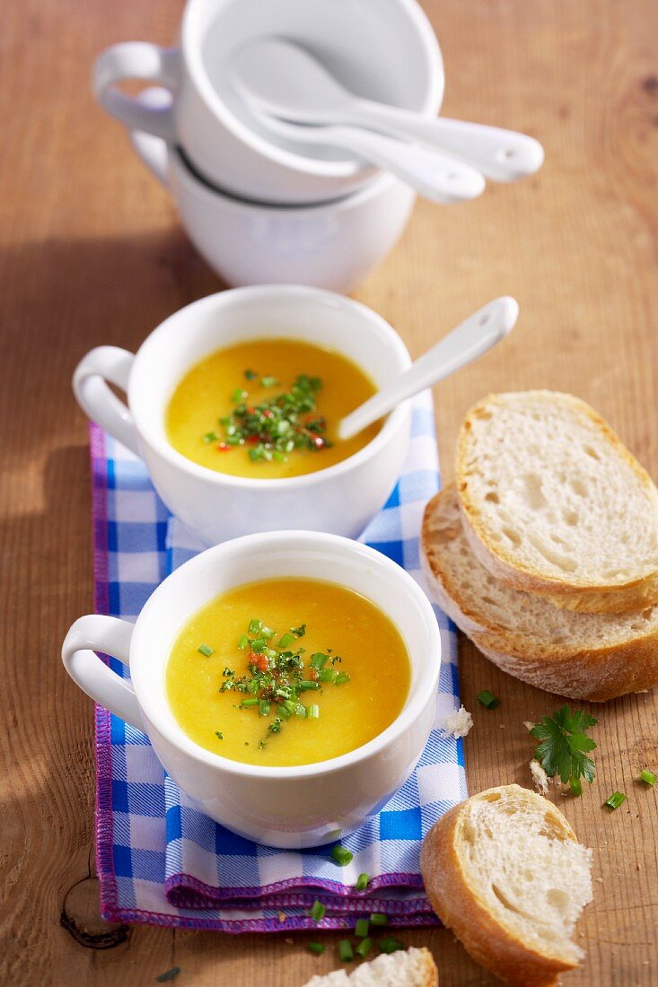 Turnip soup with carrots