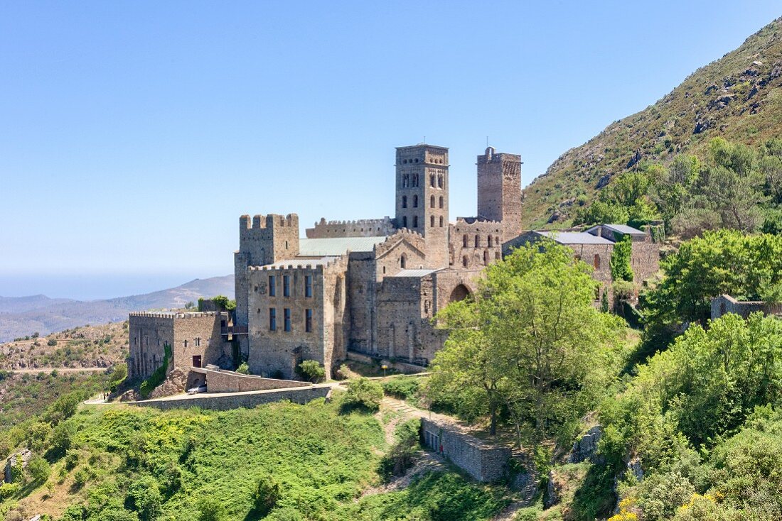 Burg Sant de Rodes, Katalonien, Spanien