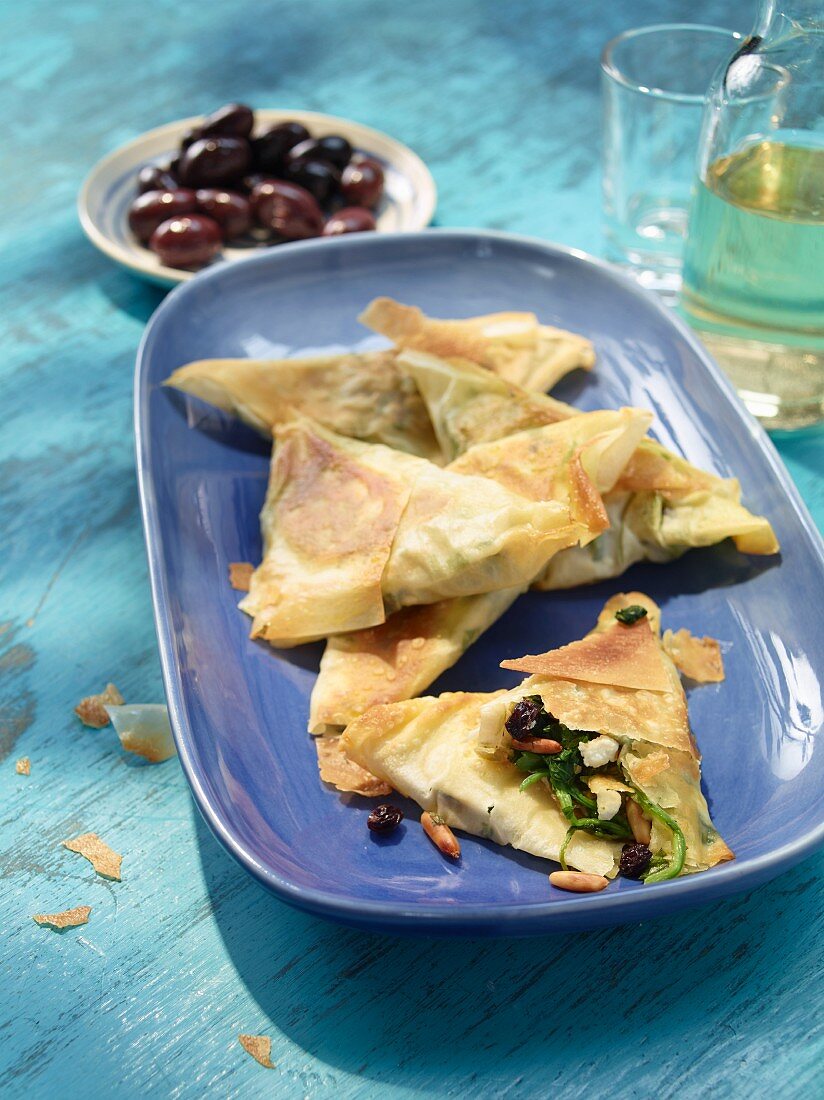 Filo pastry spinach turnovers