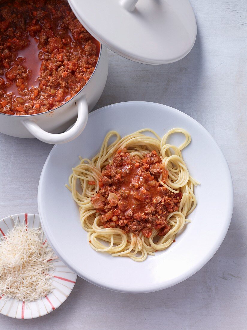 Spaghetti Bolognese (Aufsicht)