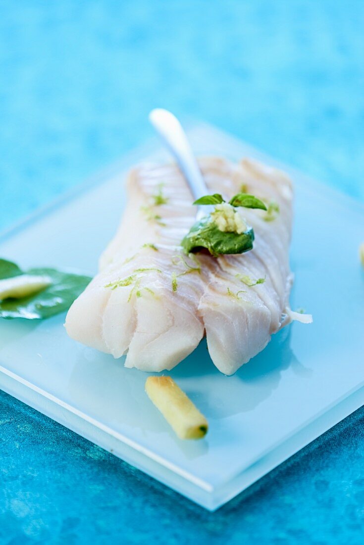 Steamed cod with ginger