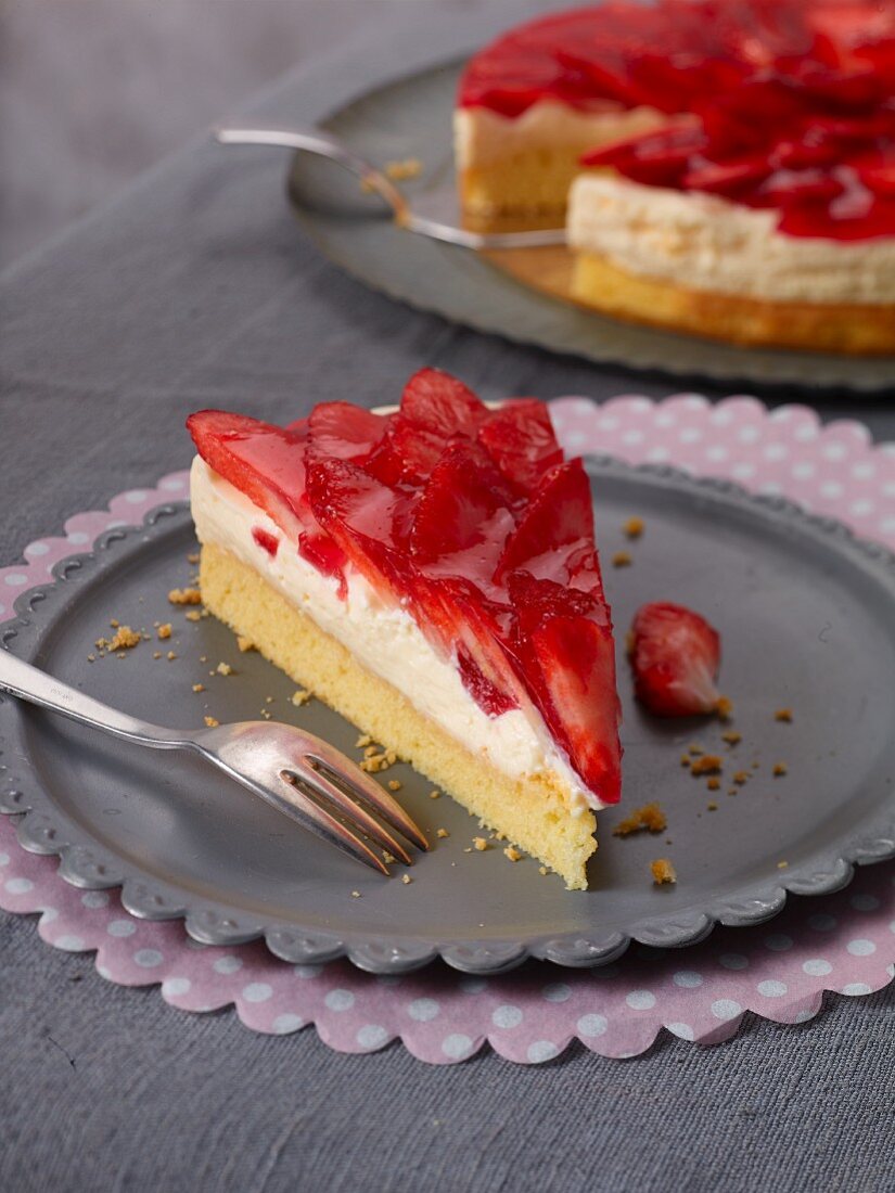 Strawberry flan with vanilla crème