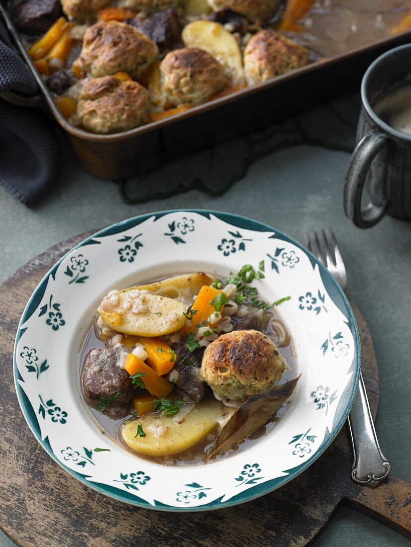 Beef stew with dumplings