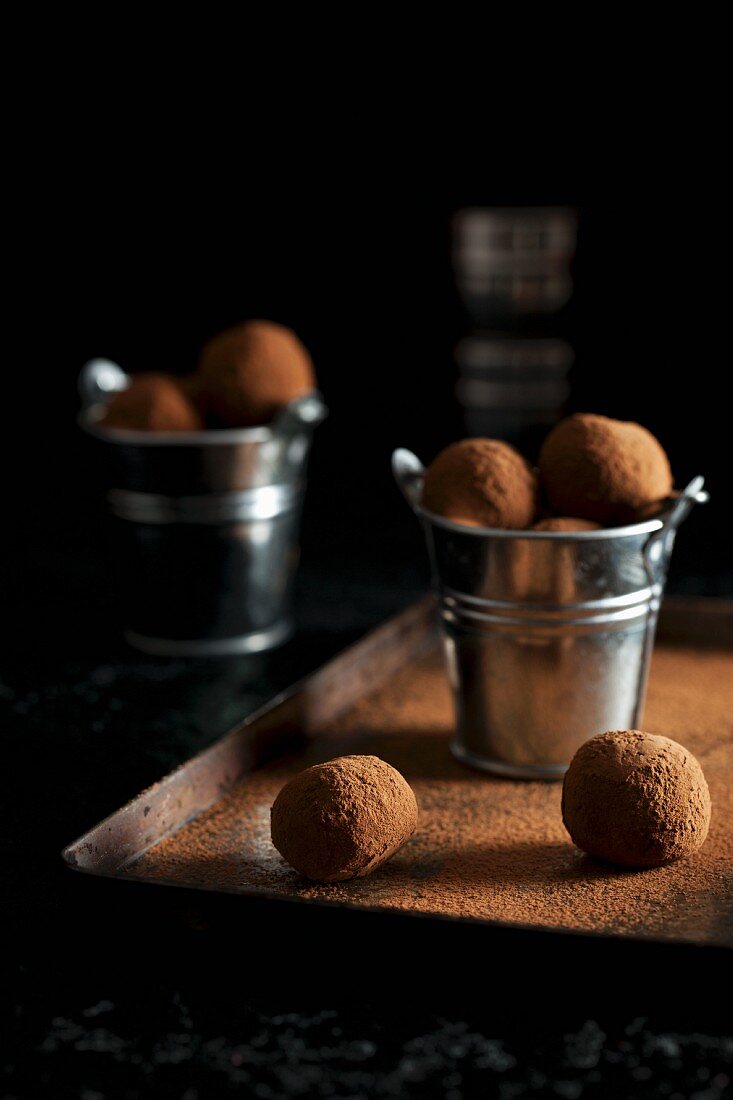 Chocolate truffles rolled in cocoa powder