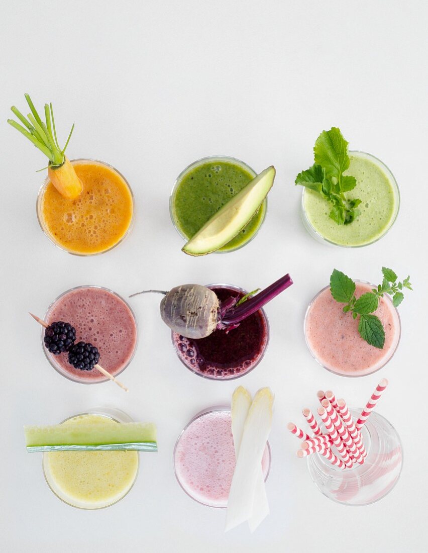 Colourful smoothies