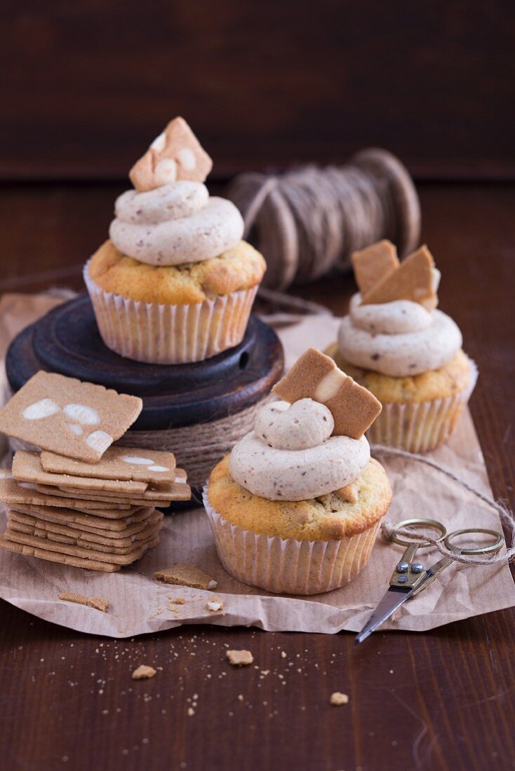 Bratapfel-Cupcakes mit Spekulatius