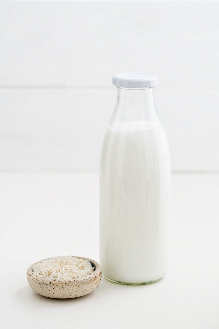A bottle of rice milk