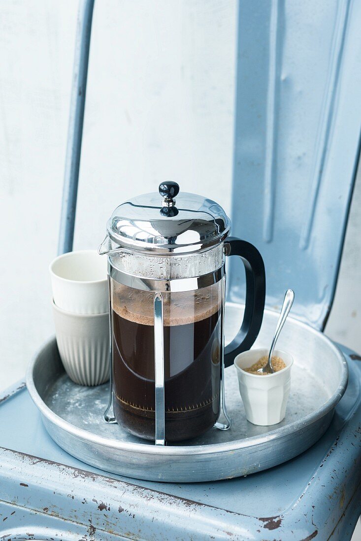 Coffee being made in a cafetière