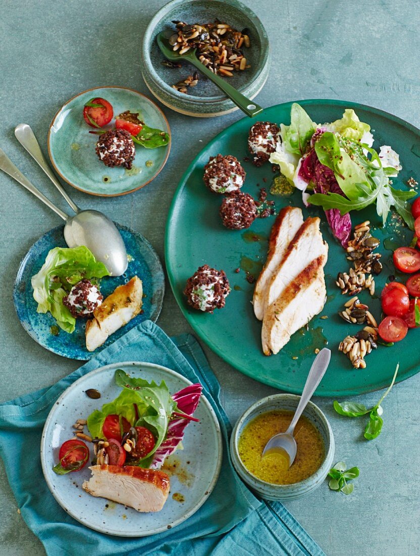 Selection of salads to put together yourself