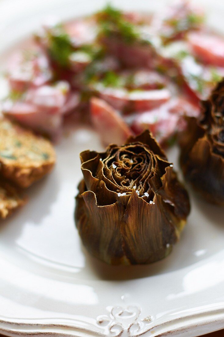 Oven-roasted artichokes