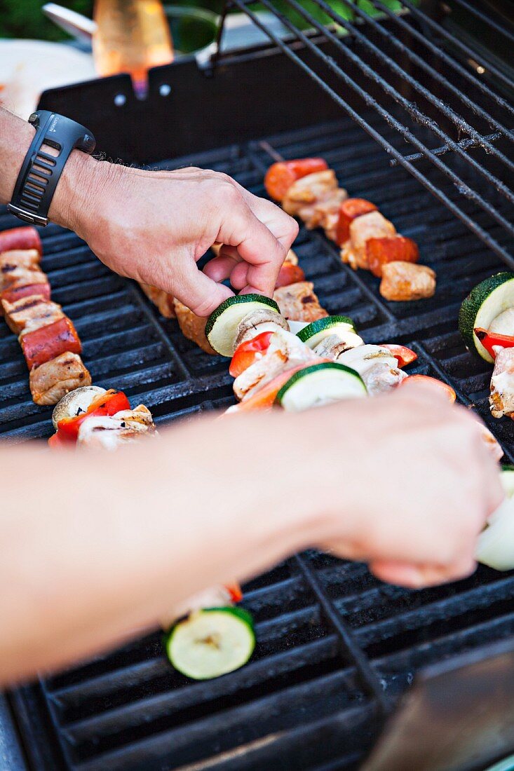 Kebabs on a barbecue