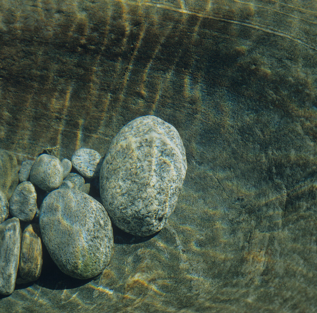 Rocks smoothed by an alpine river