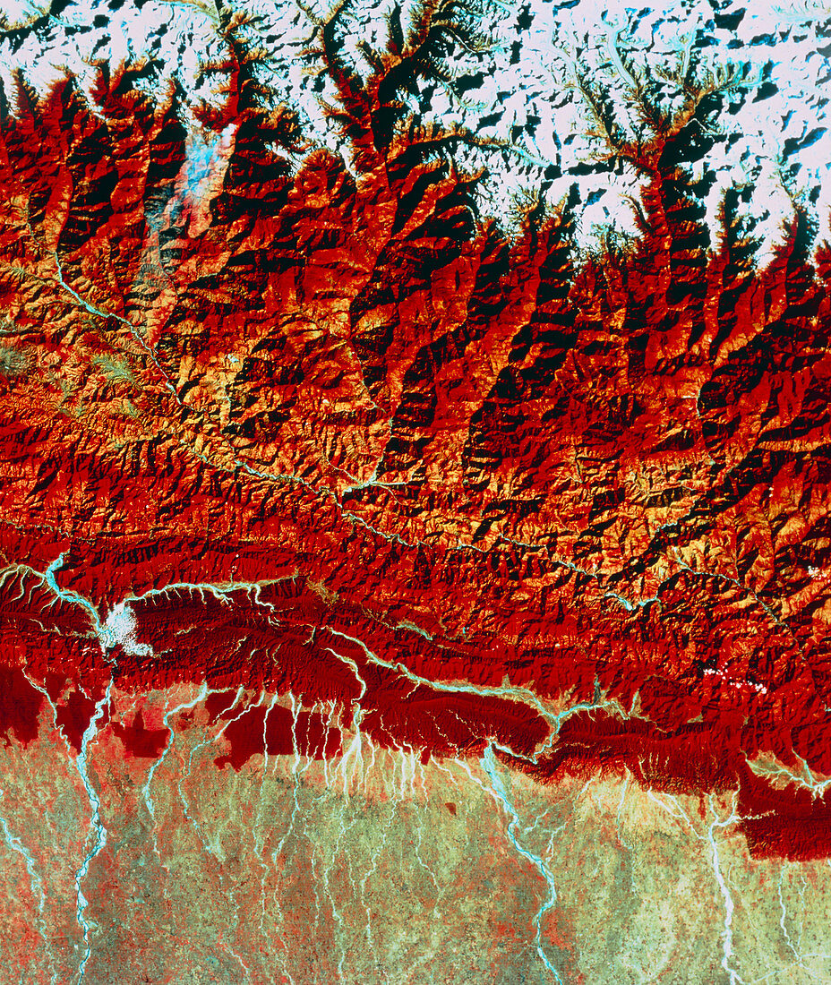 Satellite view of Himalayas,Khatmandu &