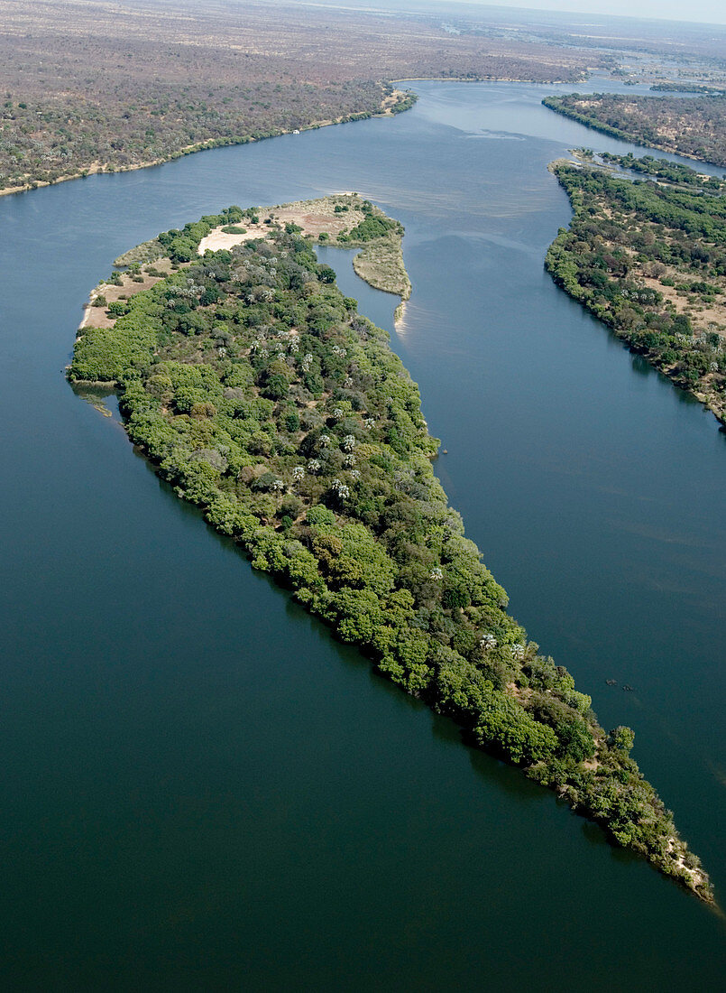 Island on the Zambezi river