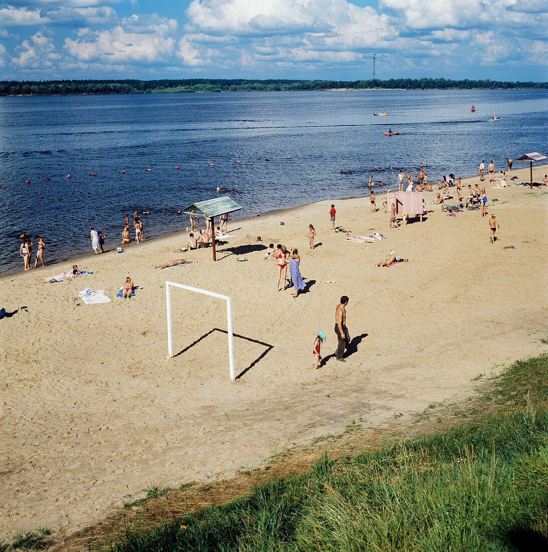 Beach on the River Volga