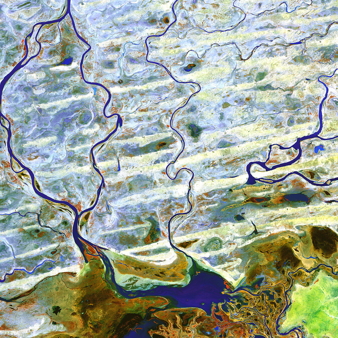 Saharan desert rivers,satellite image