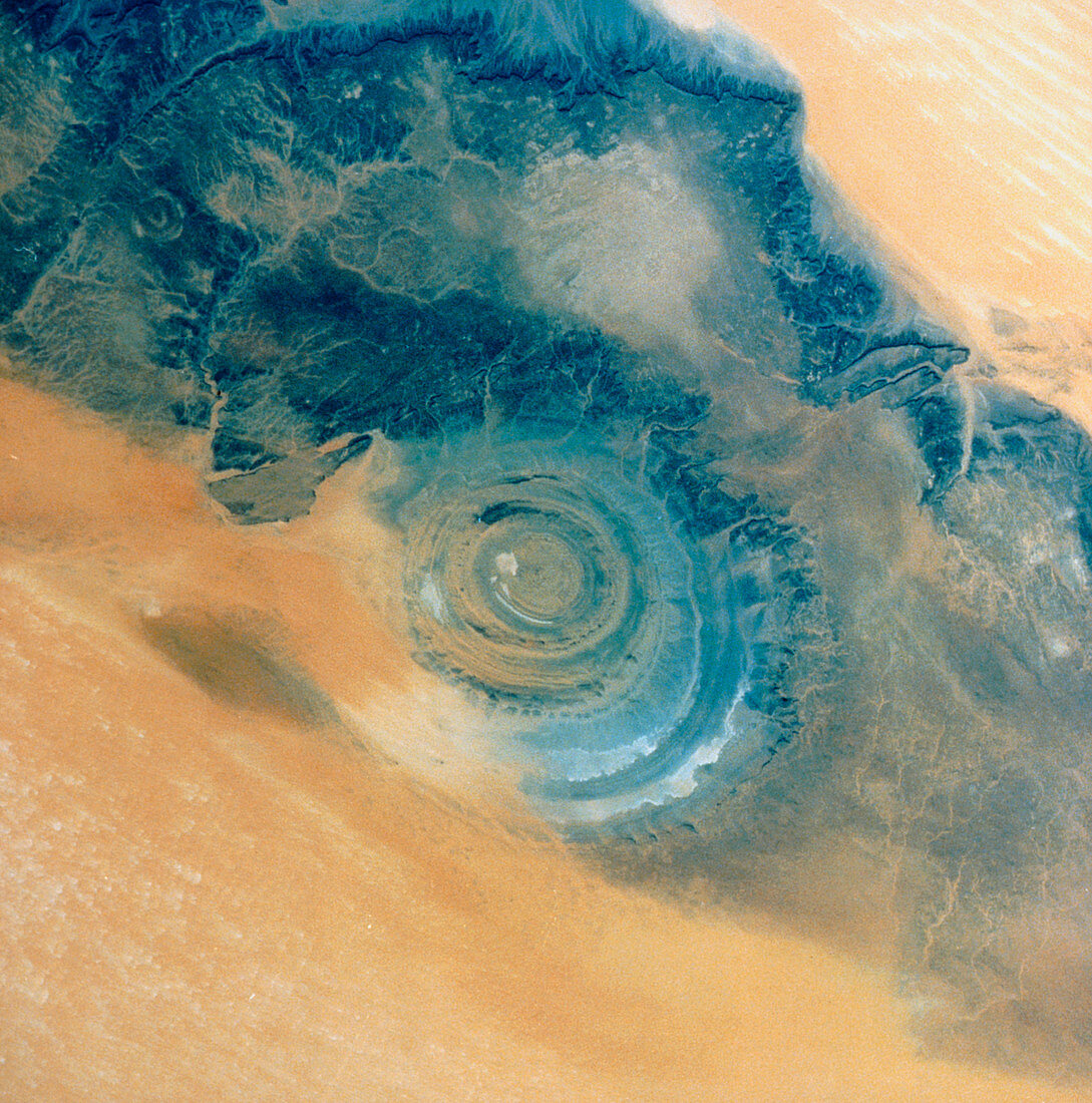 Richat Structure,Mauritania,from Shuttle