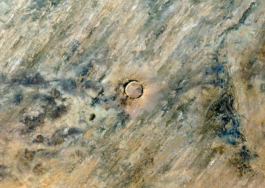 Tenoumer Crater,satellite image