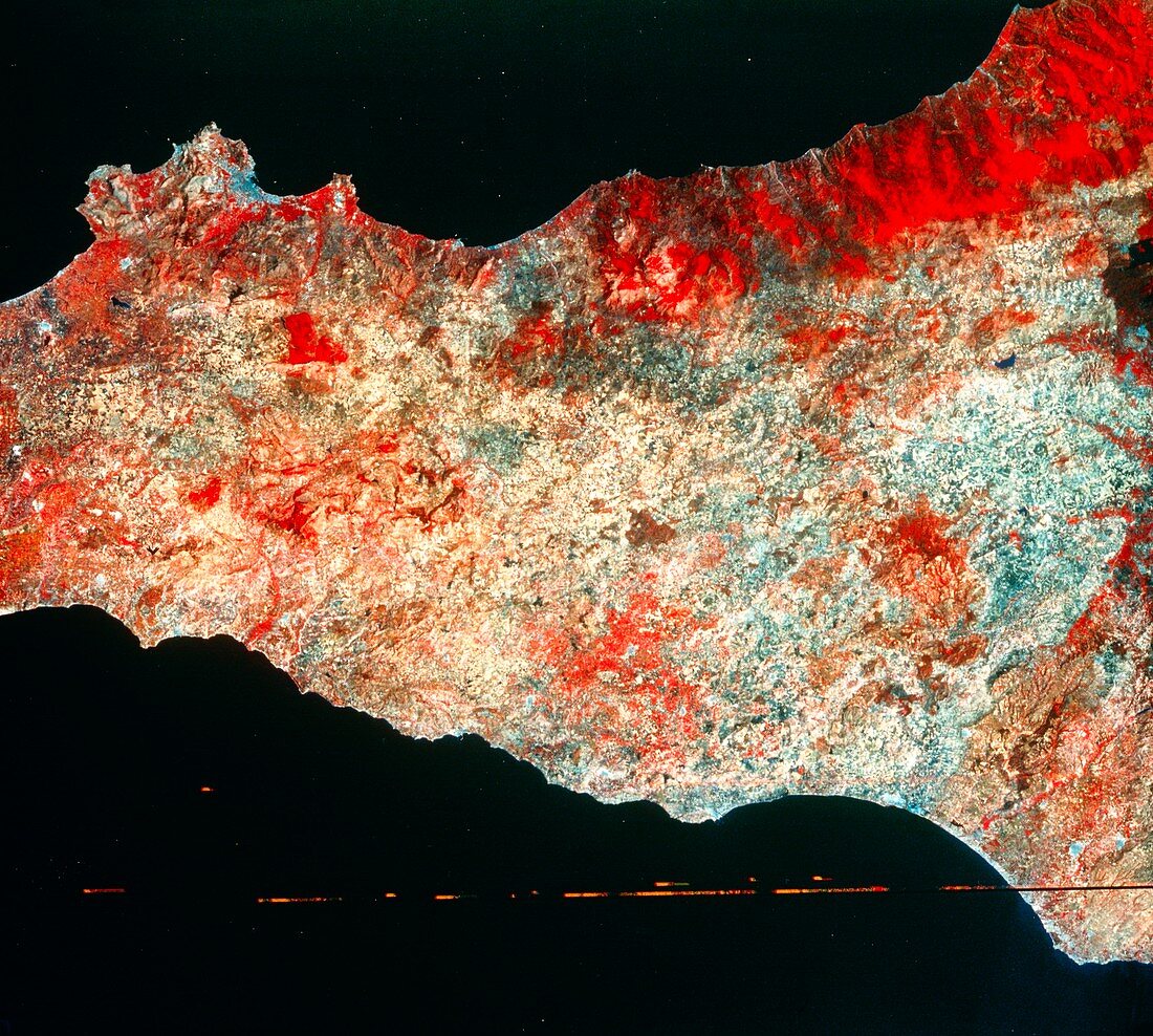 Landsat image of central Sicily