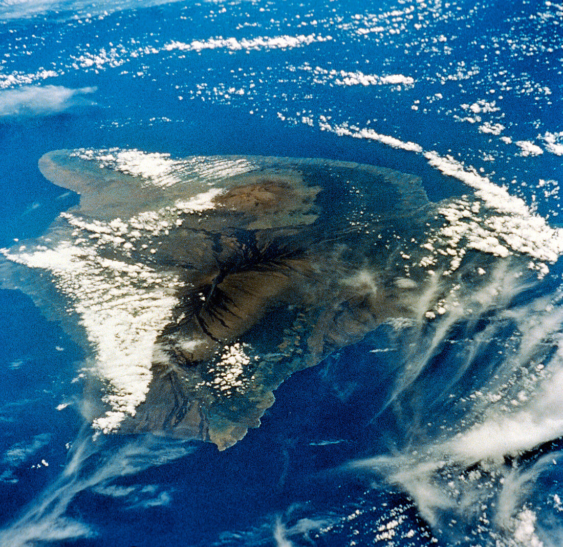 View of Hawaii island from Space Shuttle Columbia