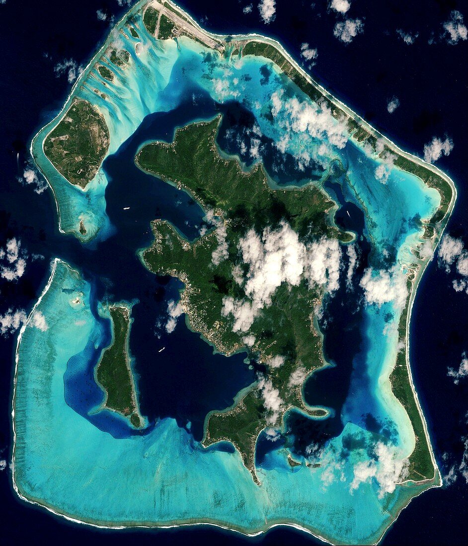 Bora Bora island,satellite image
