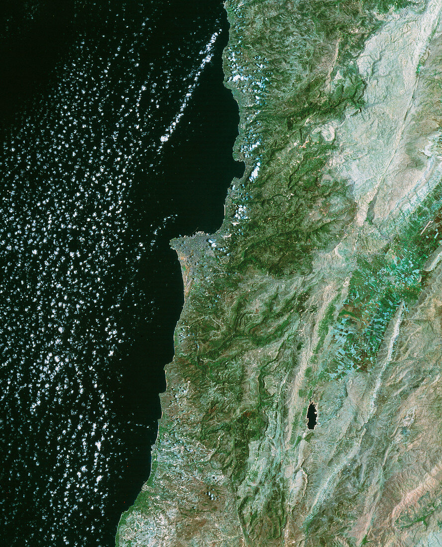 Satellite image of Beirut,Lebanon,and environs