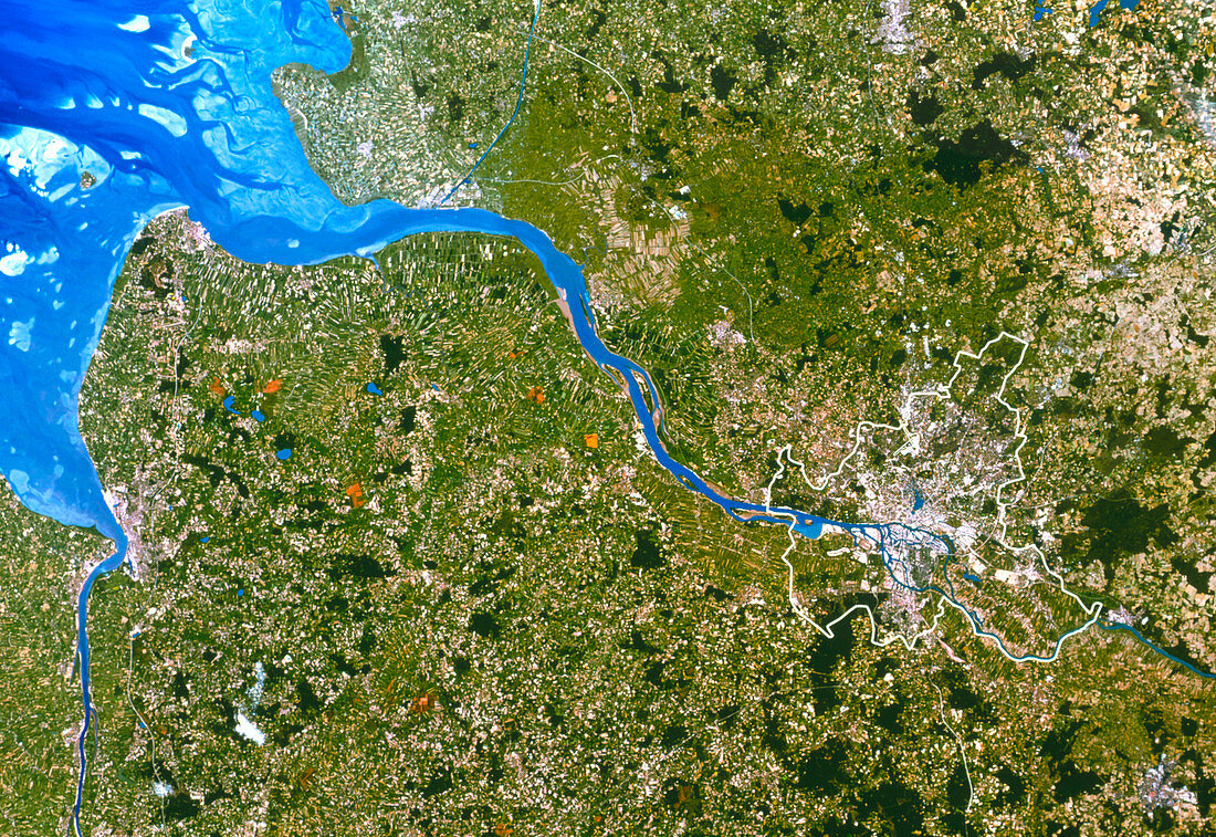 True-colour satellite image of Hamburg,Germany