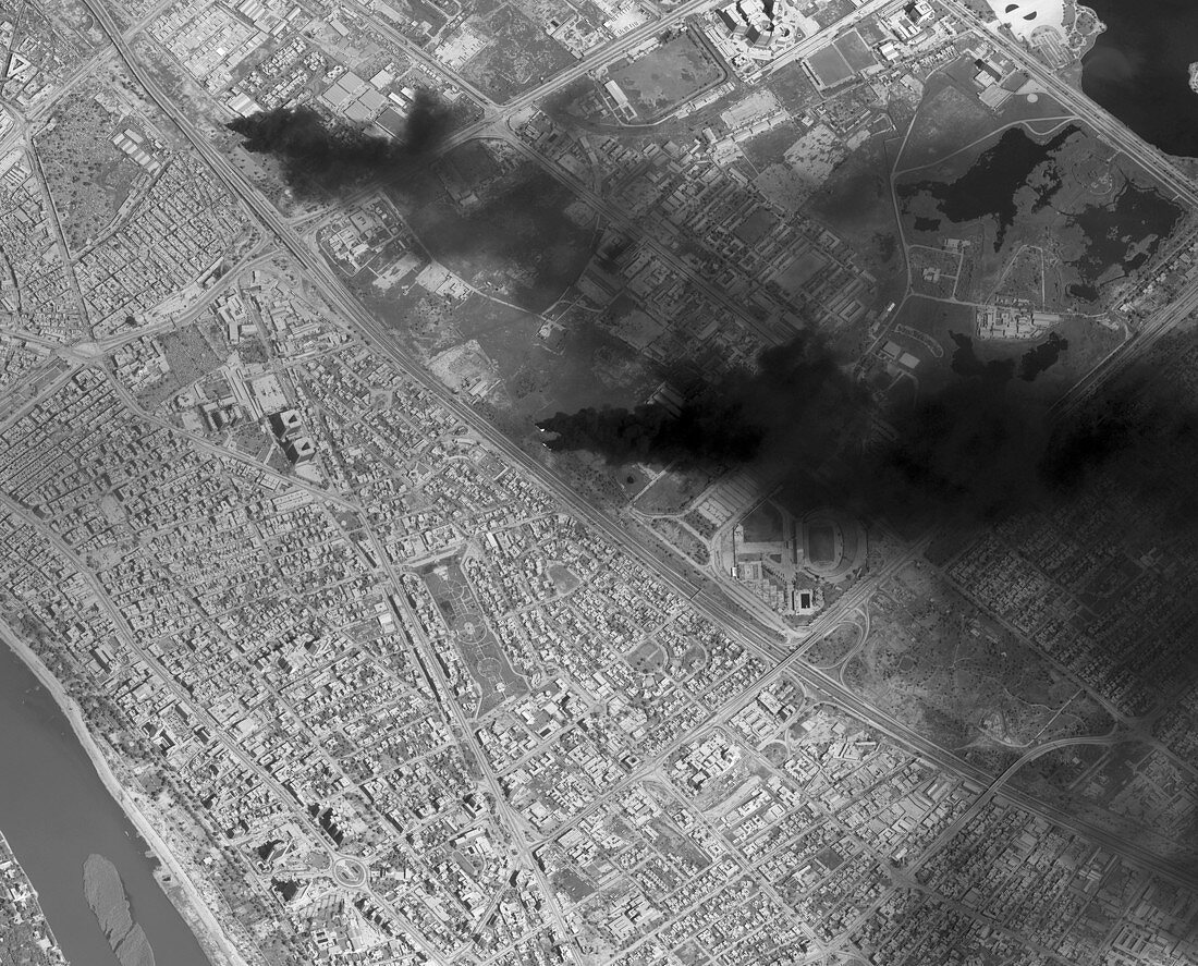 Baghdad fires in 2003,satellite image
