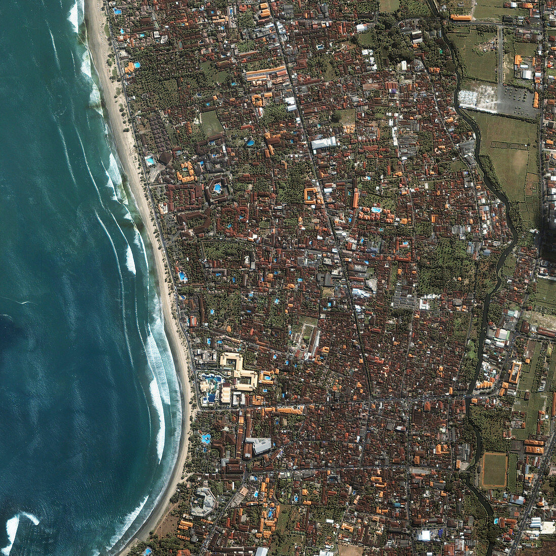 Kuta,Bali,satellite image