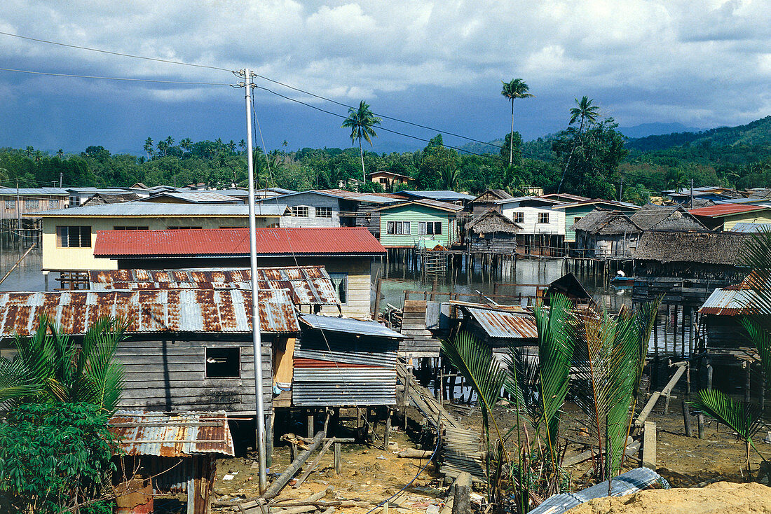 Slums in southern Brunei